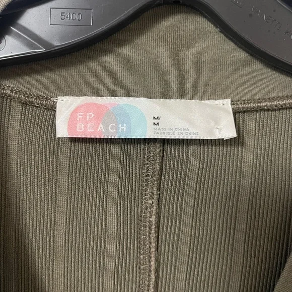 Free People Khaki Long Sleeve Ribbed Dress - Picture 2 of 2